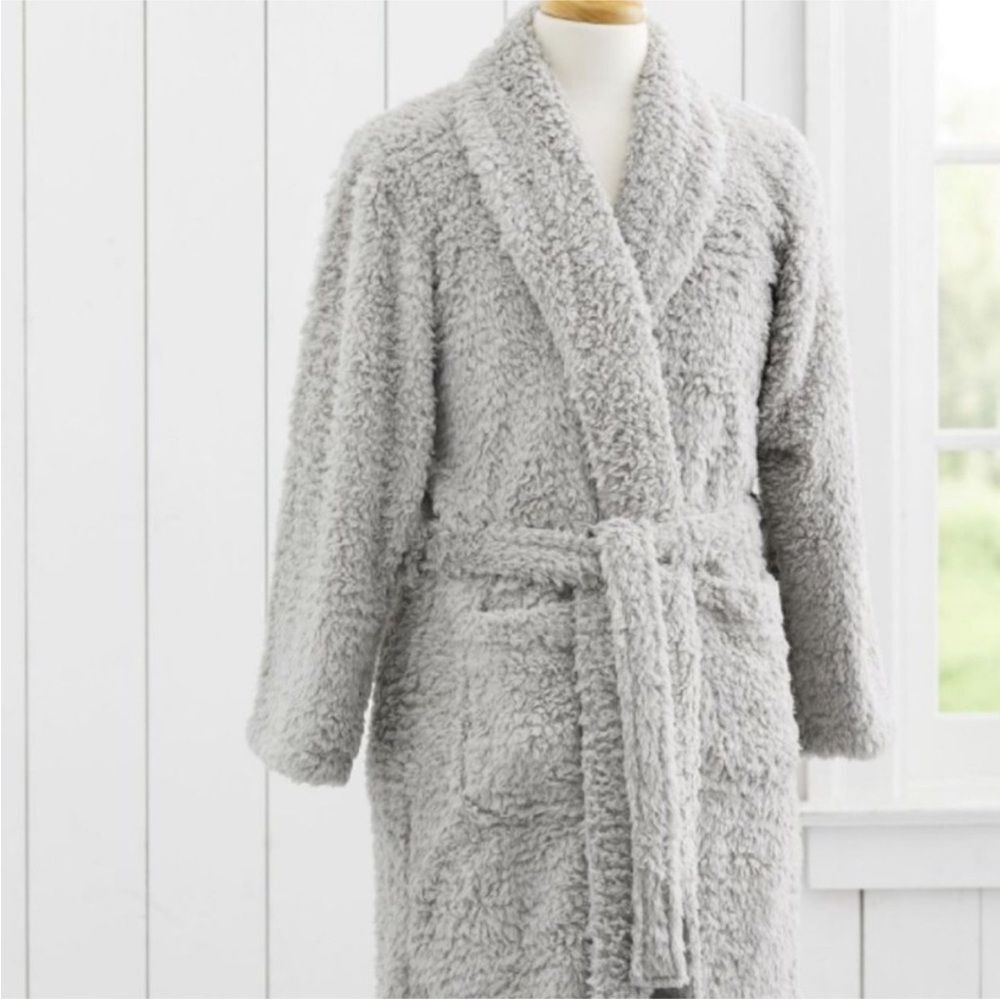 Pottery Barn Teddy Robe Grey Size Large